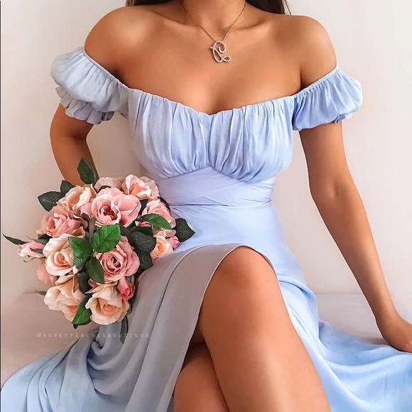 Saints + secrets baby blue DINAH MIDI DRESS - Picture 2 of 9